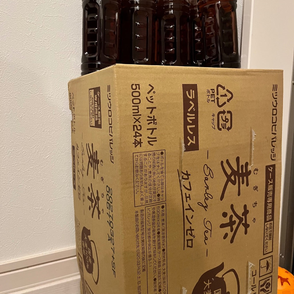 麦茶 お茶 ペットボトル 500ml 48本 ラベルレス ミツウロコ 24本 ×2箱 国産大麦 100％使用 爆買