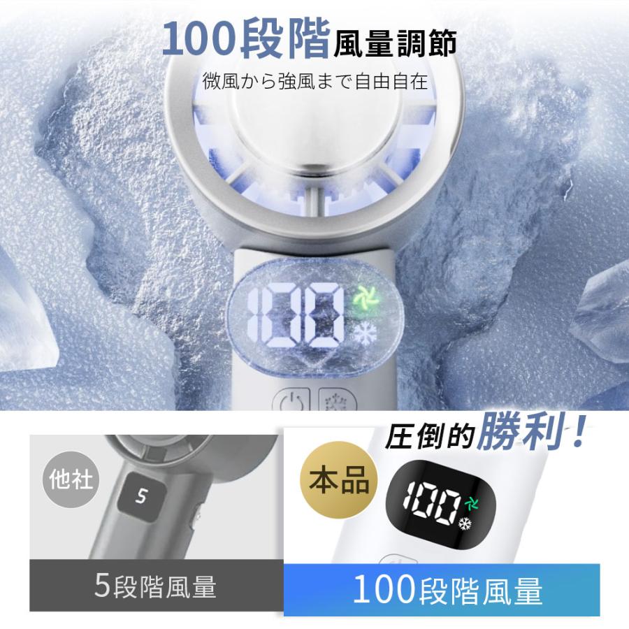 【売れ筋NO.1】 ハンディファン 携帯扇風機 扇風機 小型 -28℃ 冷却プレート 手持ち扇風機 90°折り畳み 100段階調整 6800mAh大容量 LED残量表示 24H連続 爆買