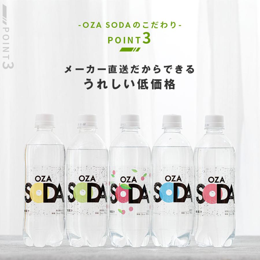 ＼ピーチ新登場／強炭酸水【 OZA SODA 48本 】 炭酸水 500ml 24本入×2ケース 48本入 強炭酸 LIFEDRINK 無糖 ソーダ まとめ買い ポイント消化 ラベルレス 爆買