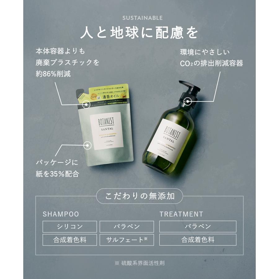 ボタニストシャンプー オイルシャンプートリートメント シャンプー BOTANIST SANTAL 心浸美容シャンプー ボトル本体 シャンプーメンズ レディース ヘアケア