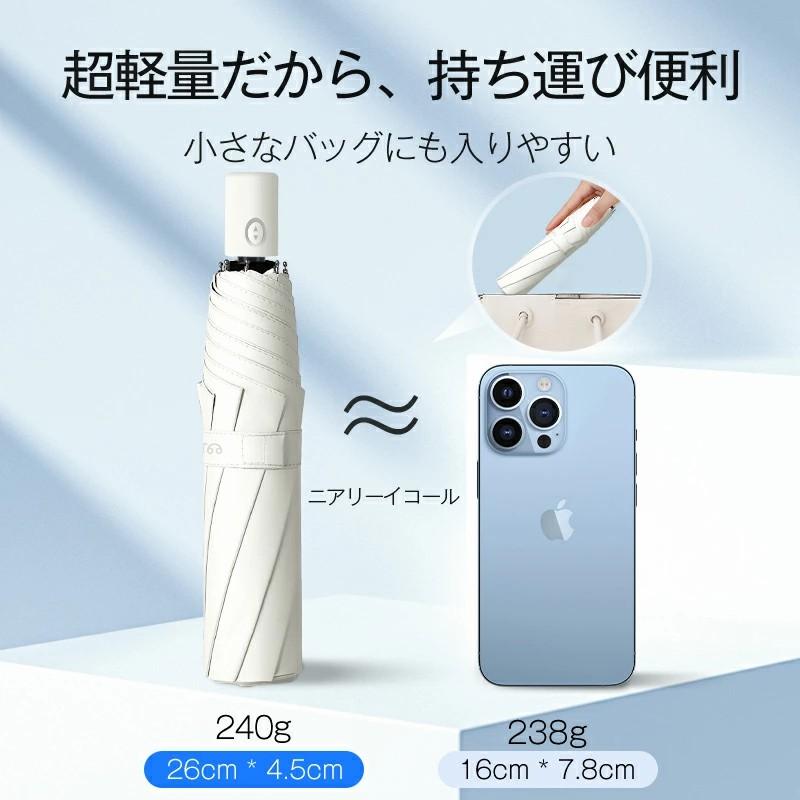 「ポイント還元後2,226円」皮膚科医師監修 日傘 折りたたみ傘 形状記憶 軽量 240g 折りたたみ 完全遮光 自動開閉 6本骨 uvカット 紫外線対策 収納ポーチ付