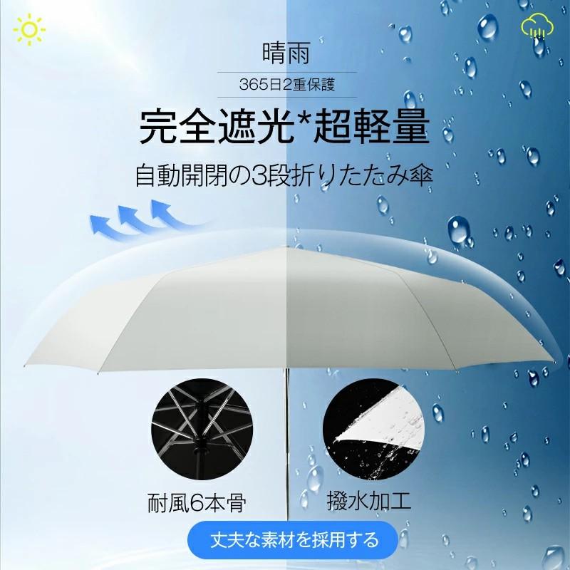 「ポイント還元後2,226円」皮膚科医師監修 日傘 折りたたみ傘 形状記憶 軽量 240g 折りたたみ 完全遮光 自動開閉 6本骨 uvカット 紫外線対策 収納ポーチ付